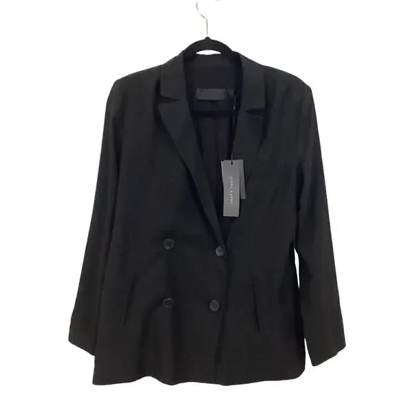 Jenni Kayne Jones Blazer In Black Size 4 Double Breasted Jacket - Picture 4 of 14